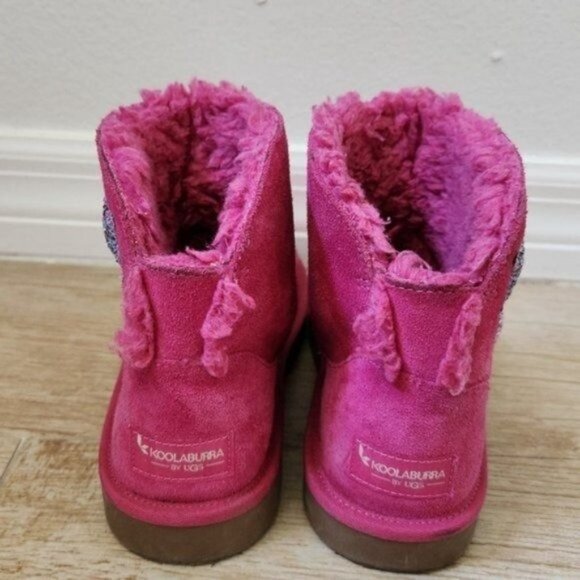 KOOLABURRA UGG PINK STAR MINI SUEDE GIRLS BOOTS - Picture 6 of 14